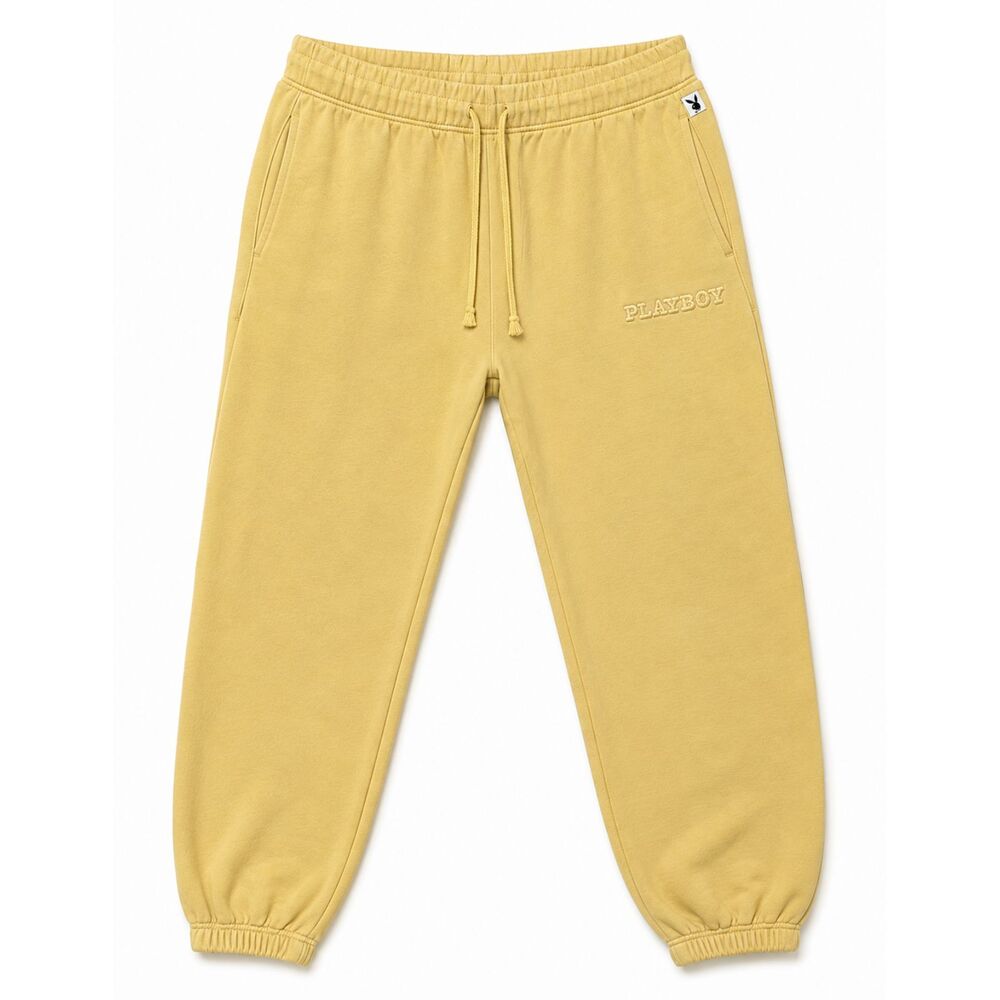 Playboy x PacSun Yellow Jogger Sweatpants Women’s Small Bunny Logo Streetwear
